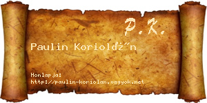 Paulin Koriolán névjegykártya